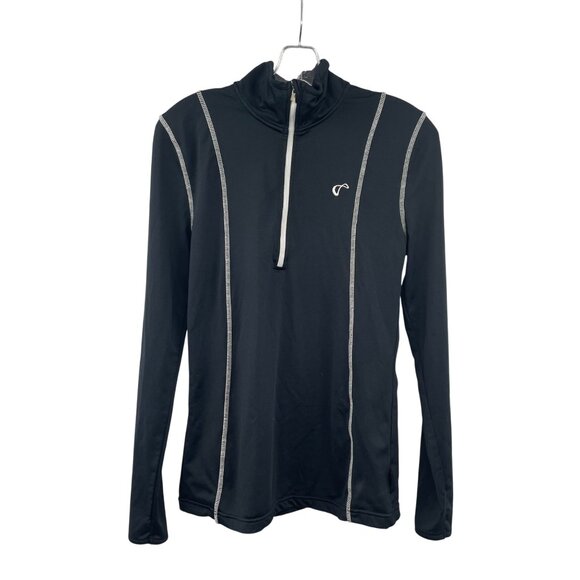 Athletic DNA Womens Active Pullover 1/4 Zip Black/White Size Small - Picture 1 of 8